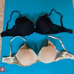 Bundle of 2 Natori bras nude & black 32DD